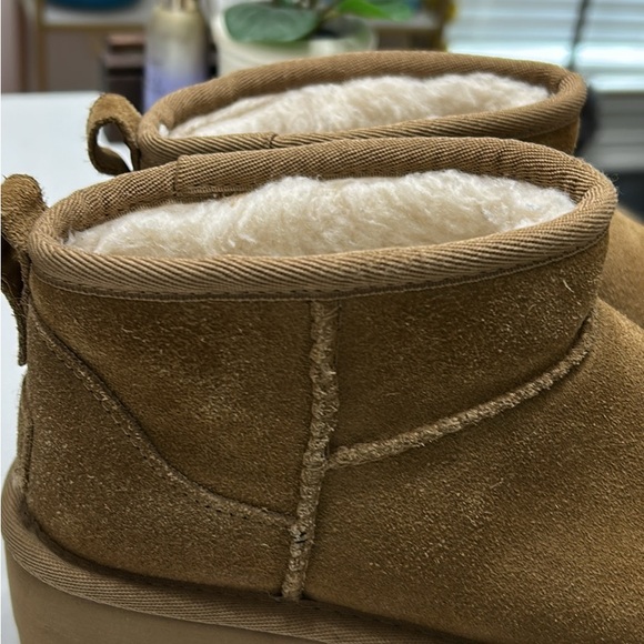 UGG CLASSIC ULTRA MINI PLATFORM CHESTNUT SIZE 5 US BOOTS 1135092 (100% AUTHENTIC - Picture 10 of 12